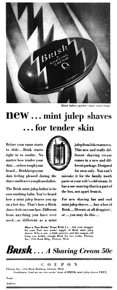 1929 Florian Brisk shaving cream