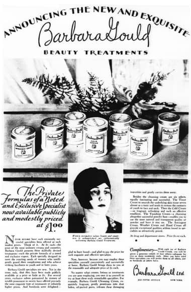 1928 Barbara Gould Beauty Treatments