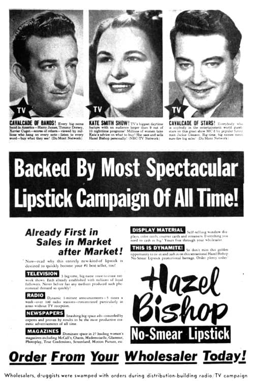 1951 Trade advertisement for Hazel Bishop