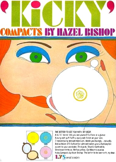 1965 Hazel Bishop Kicky Compacts