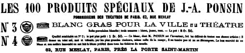 1868 Produits de J A Ponsin