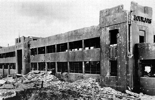 1940 Bourjois factory in Croydon after being bombed.