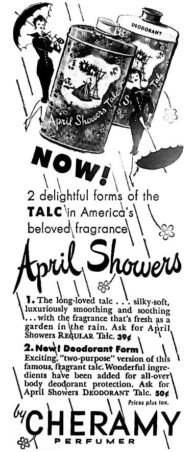 1945 Cheramy April Showers Talc and Deodorant Talc