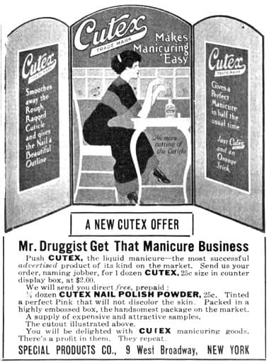 1914 Cutex trade advertisement