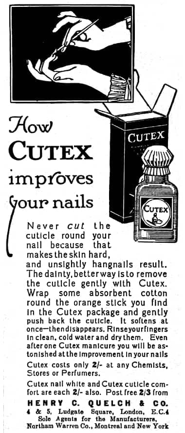 1919 Cutex products Britain