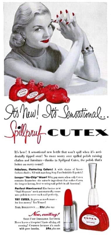 1952 Cutex Spillpruf bottle