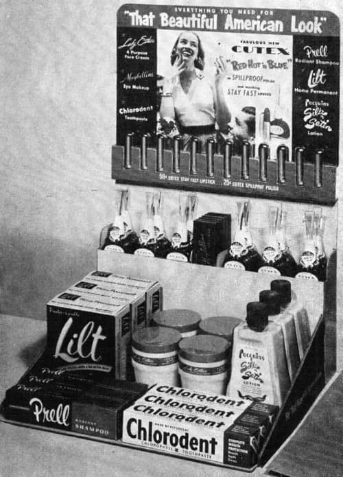 1953 Cutex cross-promotion display