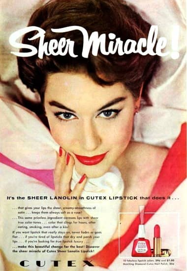 1956 Cutex Sheer Lanolin Lipstick