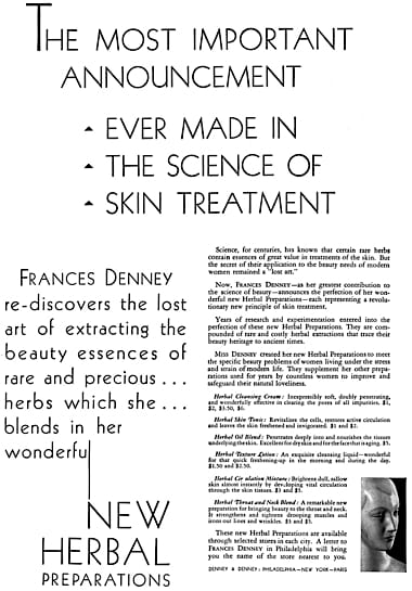 1930 Frances Denney Herbal Preparations