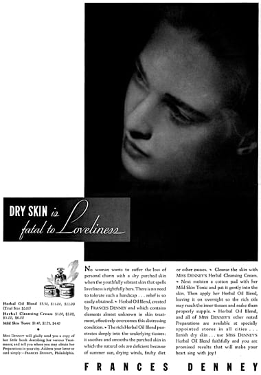 1934 Frances Denney dry skin treatment