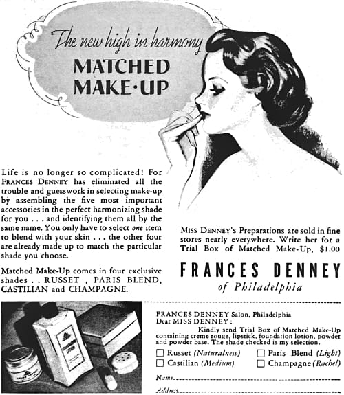1935 Frances Denney Matched Make-up