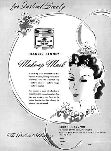 1938 Frances Denney Make-up Mask