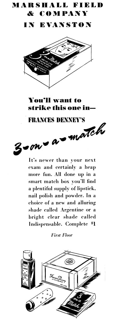 1941 Frances Denney 3-on-a-Match