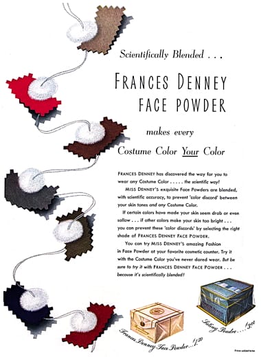1943 Frances Denney Face Powder and Satiny Poudre