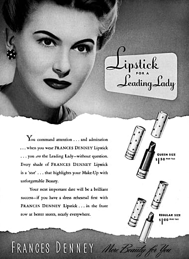 1944 Frances Denney Queen and Regular Starglow Lipsticks