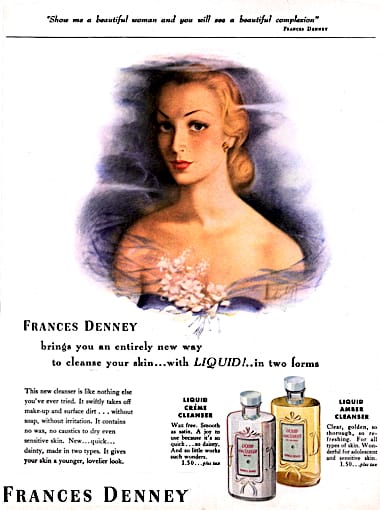 1947 Frances Denney Liquid Creme and Liquid Amber Cleansers