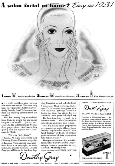 1934 Dorothy Gray Salon Facial Package