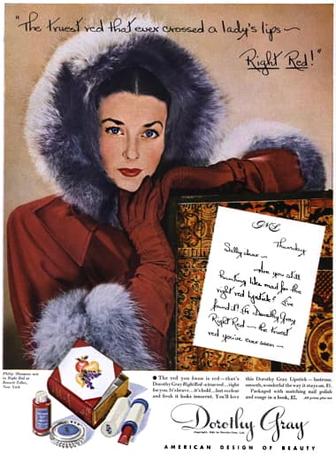 1945 Dorothy Gray Right Red 