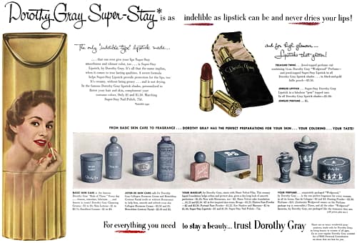 1953 Dorothy Gray Super-Stay Lipsticks