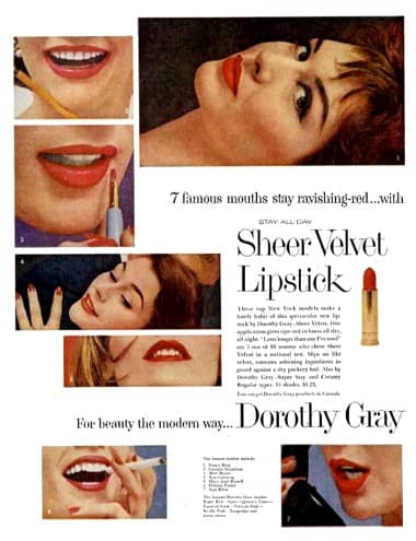 1956 Dorothy Gray Sheer Velvet Lipstick