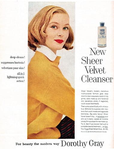 1956 Dorothy Gray Sheer Velvet Cleanser