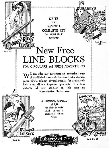 1926 Trade advert offering free line blocks
