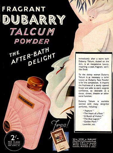 1936 Dubarry Talcum Powder