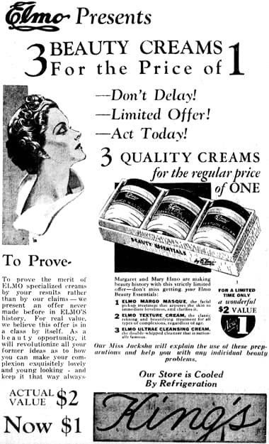 1936 Elmo skin creams