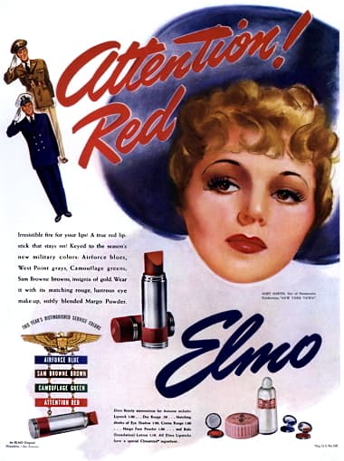 1941 Elmo Attention Red Lipstick