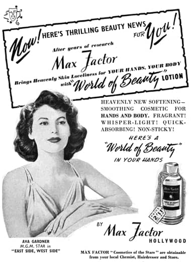 1950 Max Factor World of Beauty Lotion