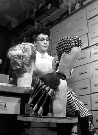 1954 Wig making at the Max Factor Studio