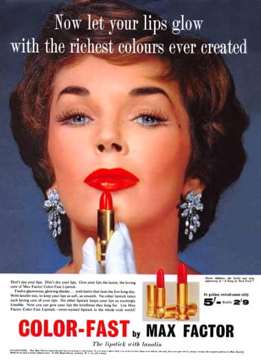 1958 Max Factor Color-Fast Lipstick