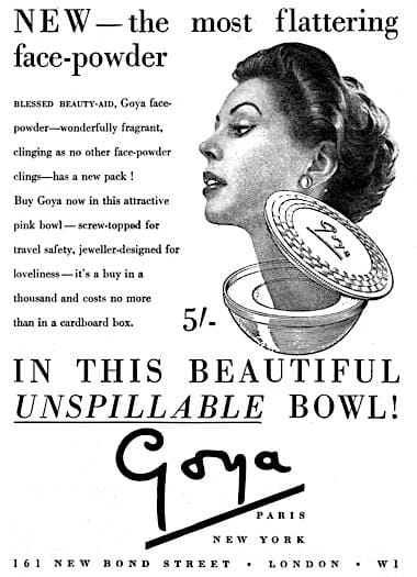 1952 Goya Face Powder in unspillable bowl