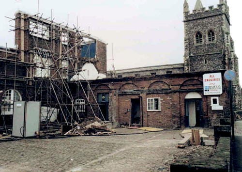 1986 Rebuilding work at the old Goya offices and factory in Badminton Court