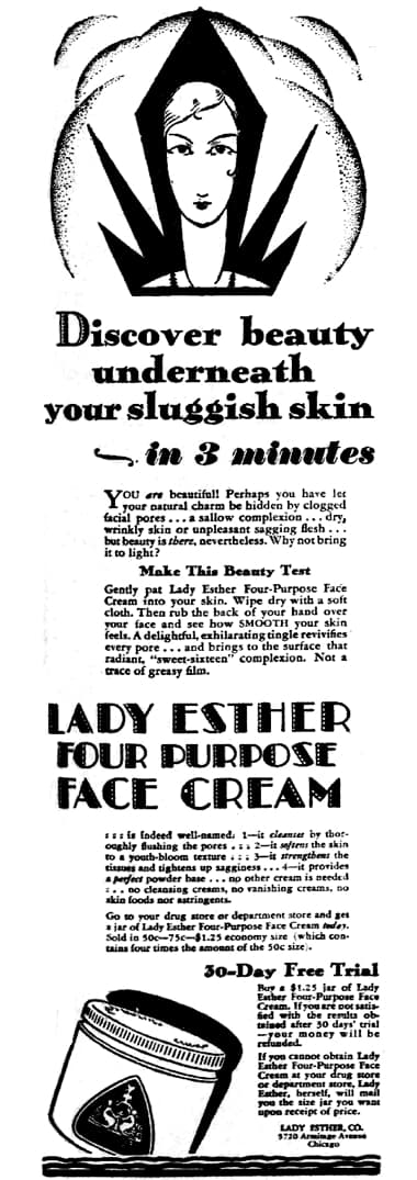 1929 Lady Esther Four-Purpose Face Cream