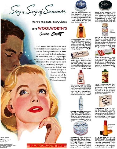 1952 Lady Esther sold through Woolworths