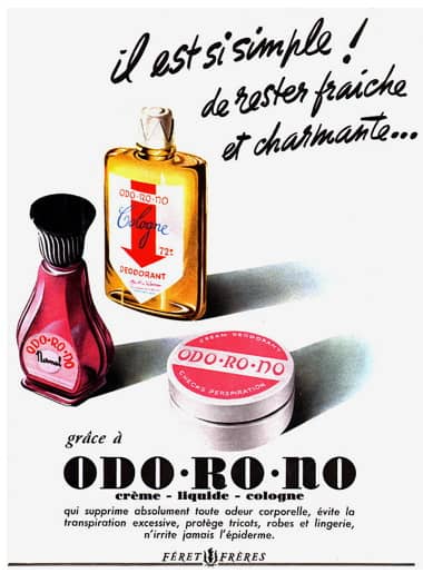 1950 Odorono Creme Liquid and Cologne