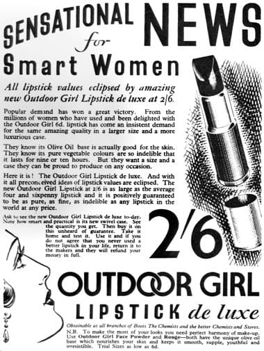 1936 Outdoor Girl De Luxe Lipstick