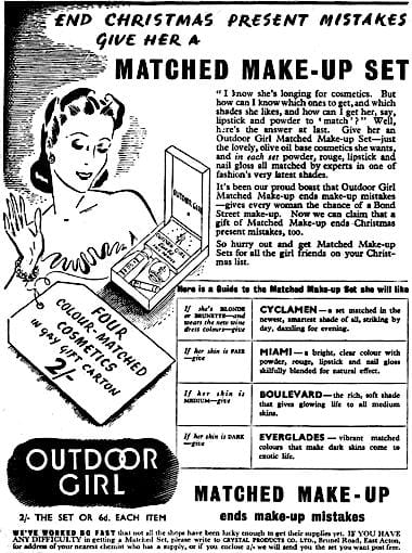 1938 Outdoor Girl matched make-up