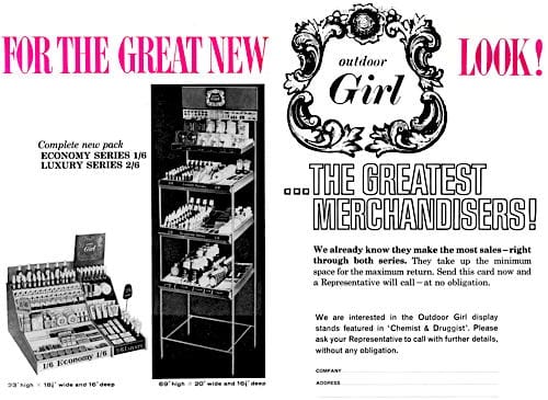 1964 Trade advertisement for Outdoor Girl.