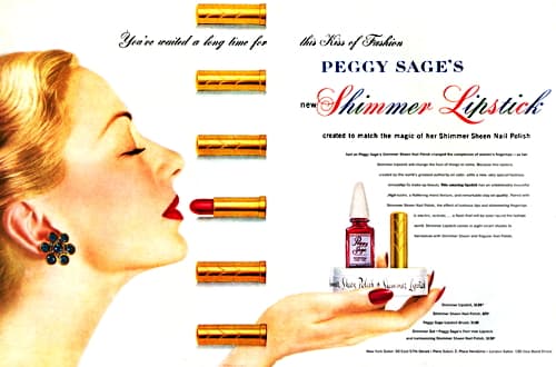 1947 Peggy Sage Shimmer Lipsticks
