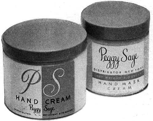 1949 Peggy Sage Hand Cream and Hand Mask Cream