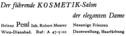 1938 Helene Pessl now managed by Robert Maurer