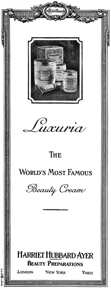 1930 Harriet Hubbard Ayer Luxuria Cream