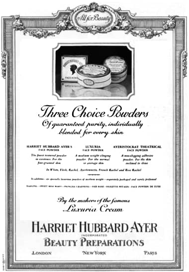 1930 Harriet Hubbard Ayer face powders