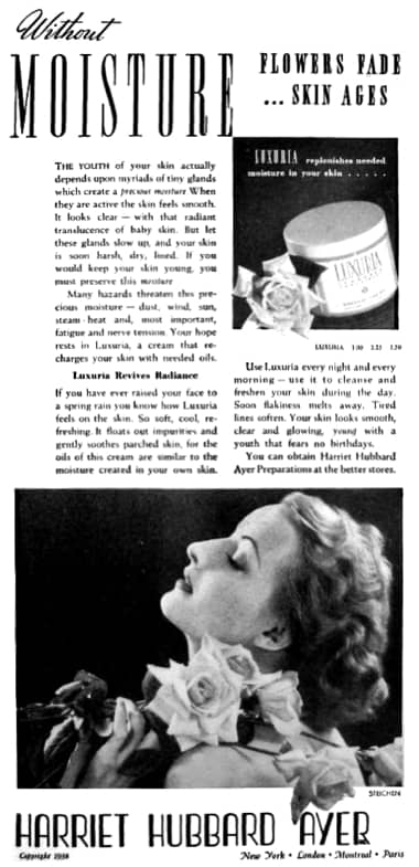 1938 Harriet Hubbard Ayer Luxuria Cream