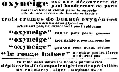 1927 Oxyneige and Rouge Baiser