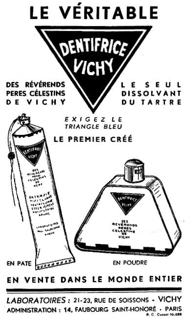 1937 Dentifrice Vichy