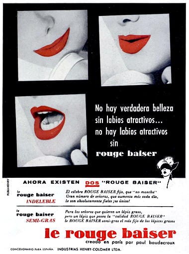 1961 Le Rouge Baiser Indelible and Le Rouge Baiser Semi-Gras