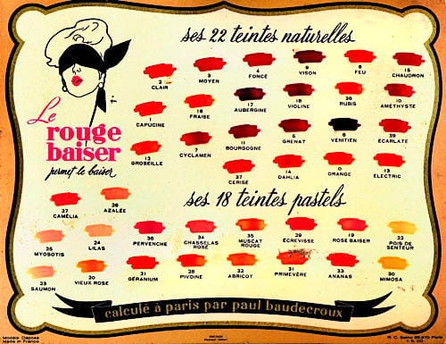 Rouge Baiser shade card